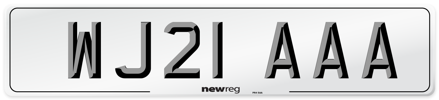 WJ21 AAA Number Plate from New Reg